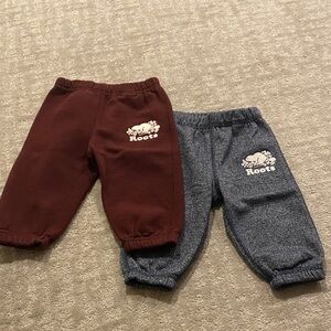 Roots Kids Sweatpants - Burgundy and Charcoal